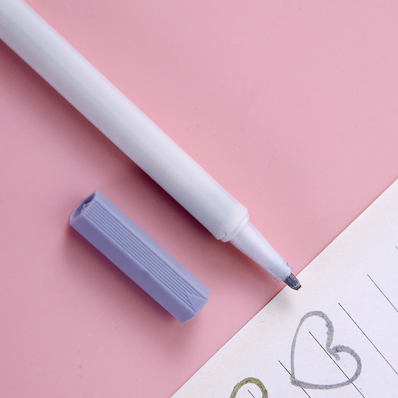 YUELU Metallic marker Water-based marker DIY handbook Color painting Black card pen 12-color graffiti pen