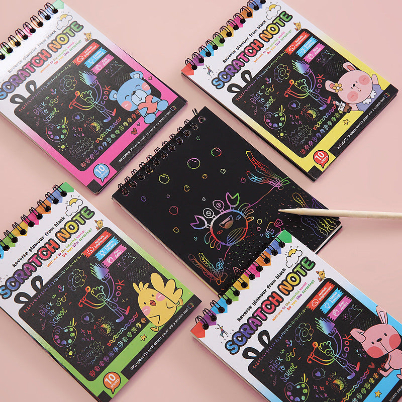 Scratch Rainbow Art Paper Set Sketch Art DIY Black Scratch Paper For Kids Art Projects