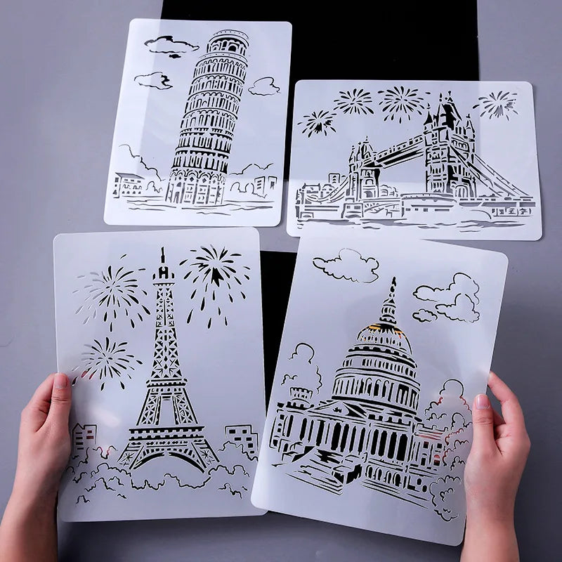 Factory Supply OEM Custom Painting Template Plastic Drawing Stencils For DIY Painting Art Projects