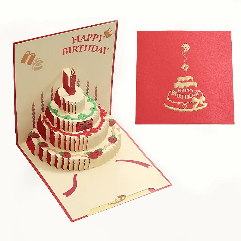 Pop Up Card Luxury Greeting Card 3D Three-Dimensional Gift Handmade Birthday Party Laser Cut Invitation Card