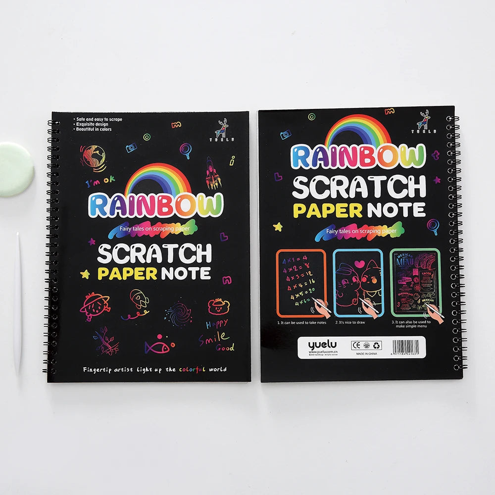 Wholesale Children DIY 10 Sheets Rainbow Kids Scratch Arts Book Scratch off Painting