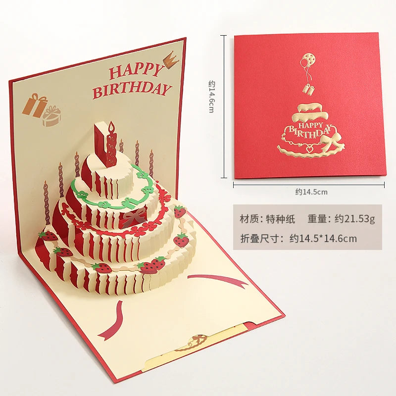 Pop Up Card Luxury Greeting Card 3D Three-Dimensional Gift Handmade Birthday Party Laser Cut Invitation Card