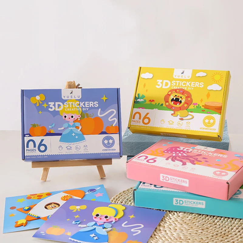 Children's EVA Handmade Stickers Wholesale 3D Puzzle Stickers Cartoon Art Kits Soft Foam Sticker Toy For Kids