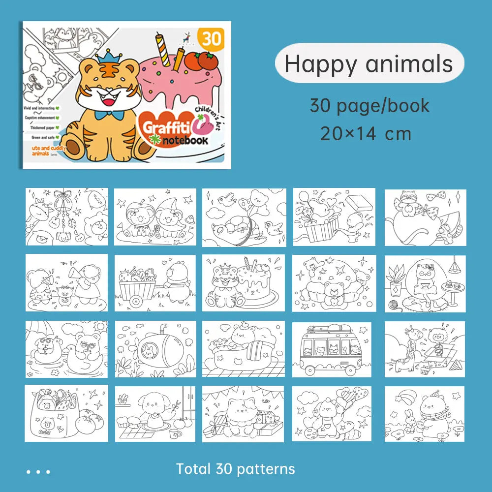 YUELU A5 Children Graffiti Drawing Book Blank DIY Hand Drawing Paper 30 Pages Art Coloring Book