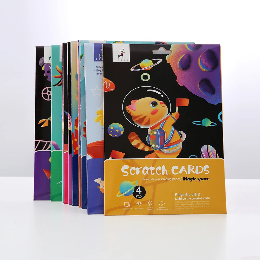 Stock 10 Designs Scratch Art Paper