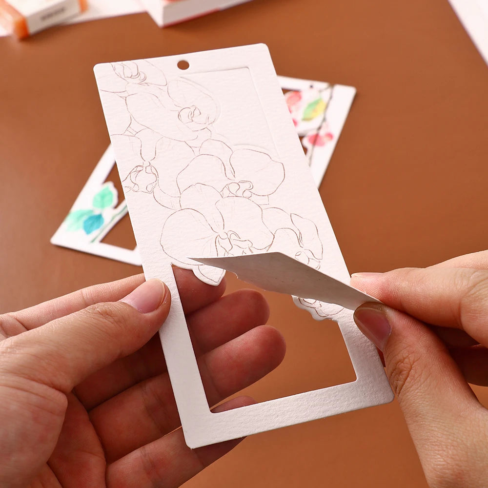 YUELU 10pcs/set Watercolor Bookmark Painting Set