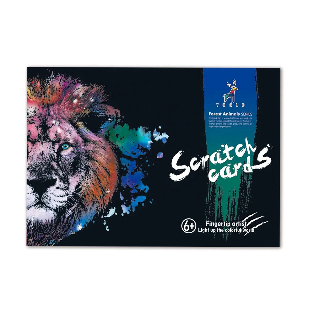 Colorful Scratch Animals Drawing Handmade Art