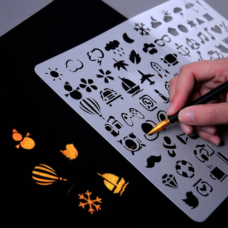 Plastic Drawing Stencil For DIY Scrapbooking Decorative Birthday Embossing Plastic Templates