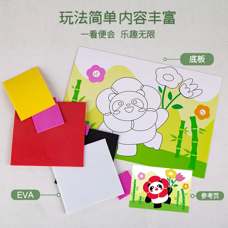 Children's EVA Handmade Stickers Wholesale 3D Puzzle Stickers Cartoon Art Kits Soft Foam Sticker Toy For Kids