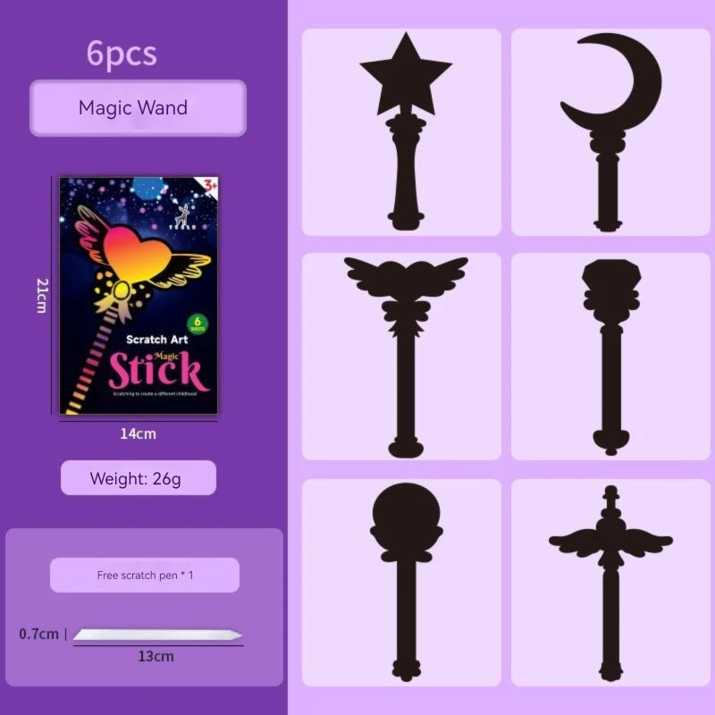 Children's Halloween bright scratch picture creative theme party graffiti diy toys scratch painting set wholesale