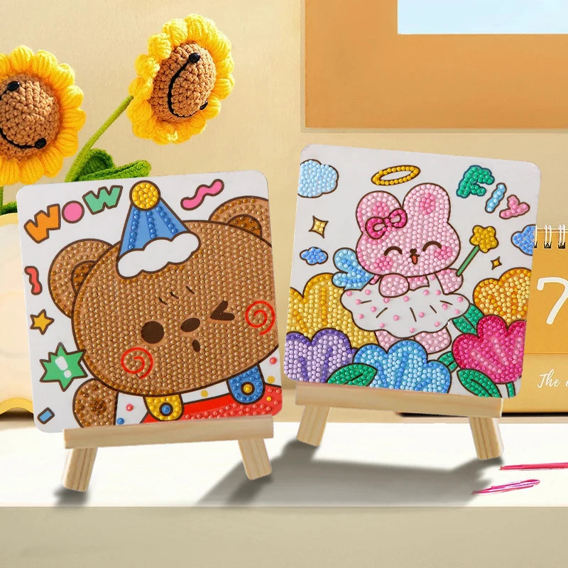 Children's DIY 5D Diamond Painting Kits Cartoon Puzzle Diamond Stickers Girls Fun Gift Box Kid's Educational Toys