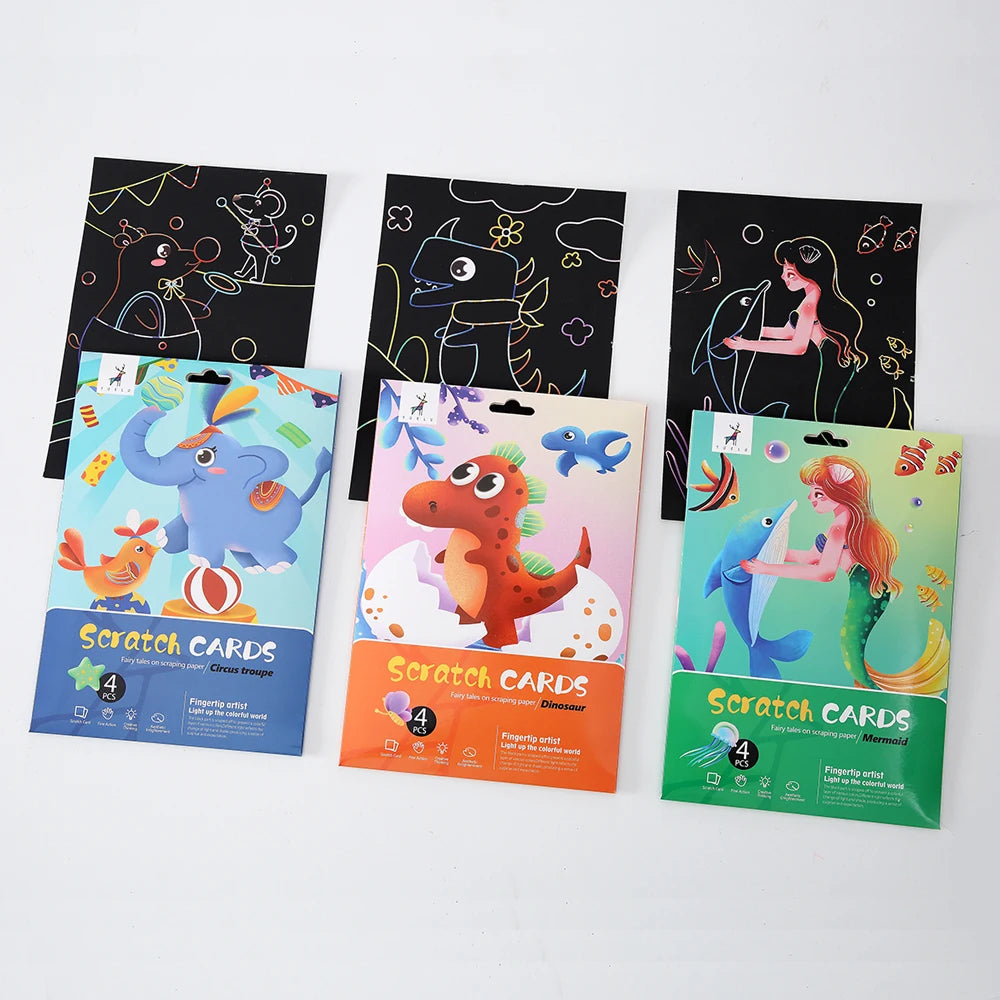 Stock 10 Designs Scratch Art Paper