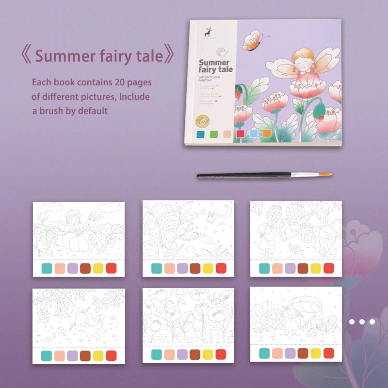 YUELU Portable 20 Pages Pocket Watercolor Painting Book