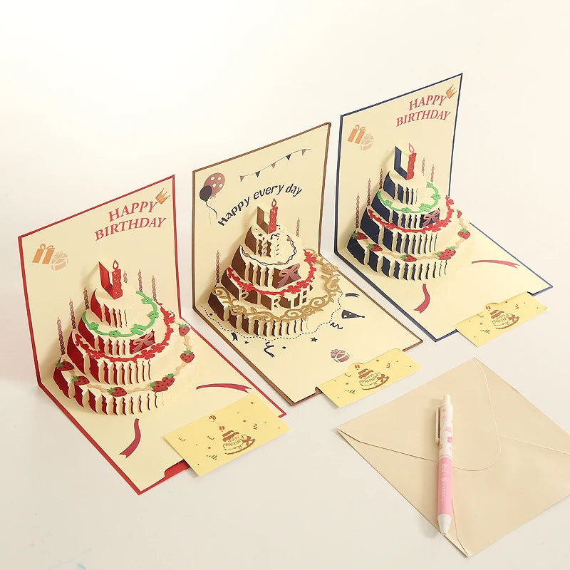Pop Up Card Luxury Greeting Card 3D Three-Dimensional Gift Handmade Birthday Party Laser Cut Invitation Card