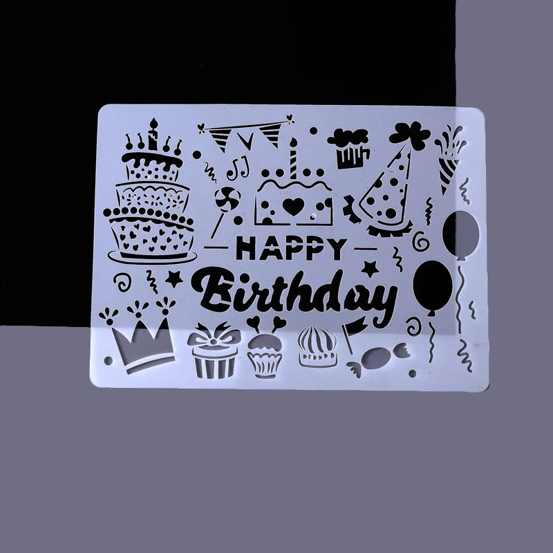 Plastic Drawing Stencil For DIY Scrapbooking Decorative Birthday Embossing Plastic Templates
