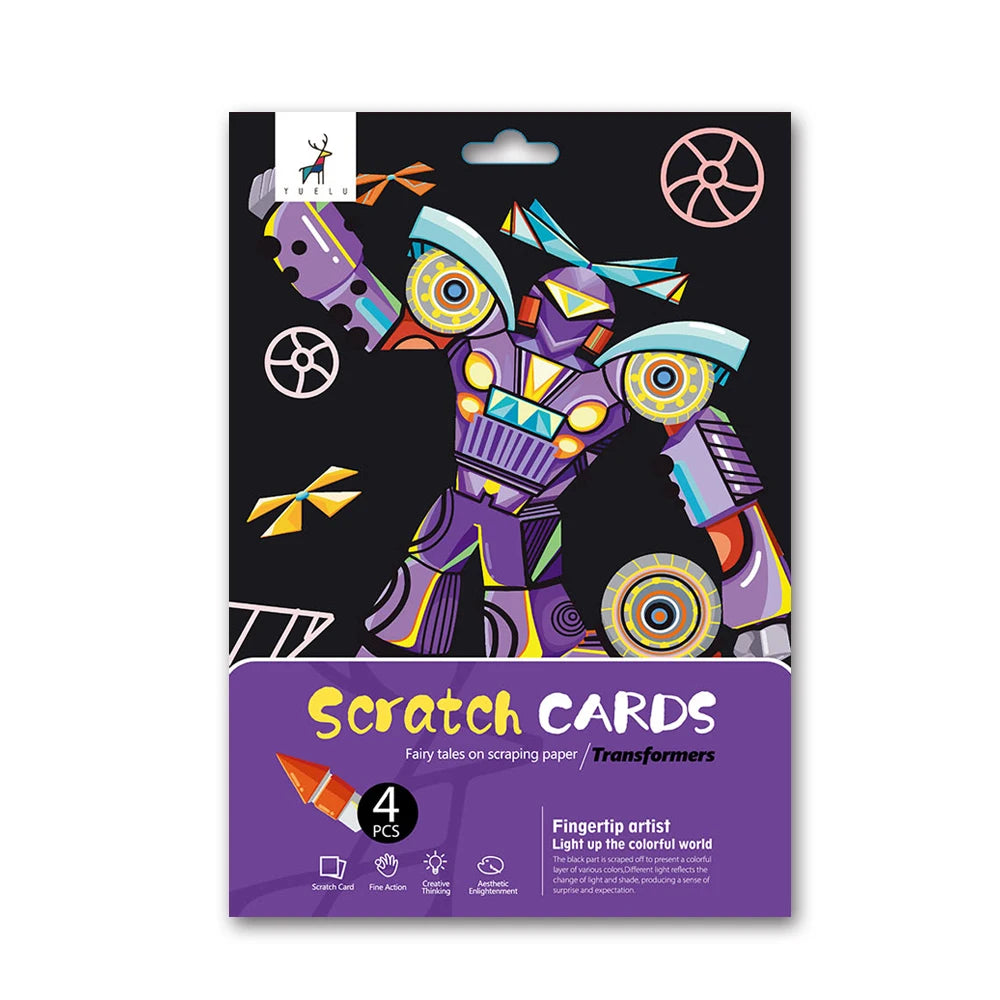 Stock 10 Designs Scratch Art Paper