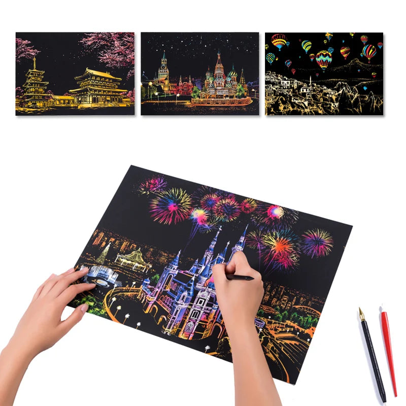 Scratch Painting DIY Art Drawing Paper
