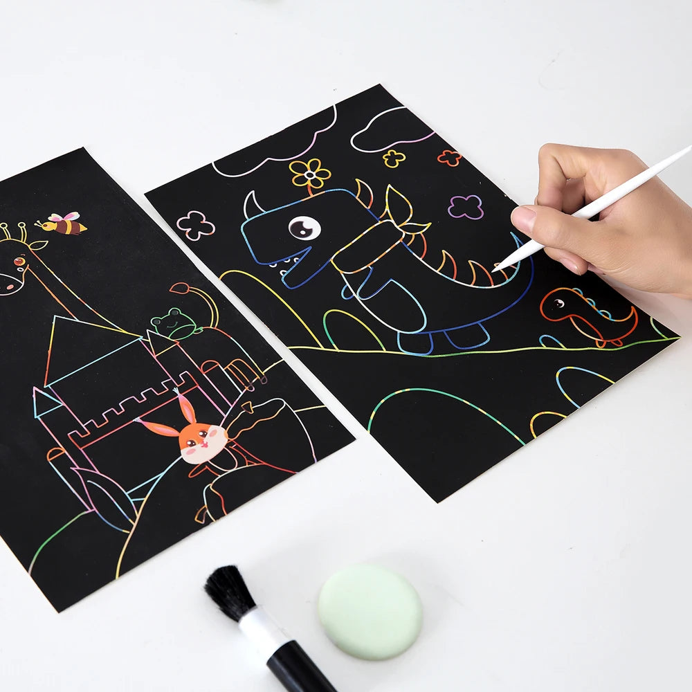 Stock 10 Designs Scratch Art Paper