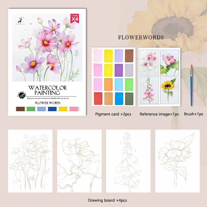 YUELU Watercolor Painting Adult Art Drawing