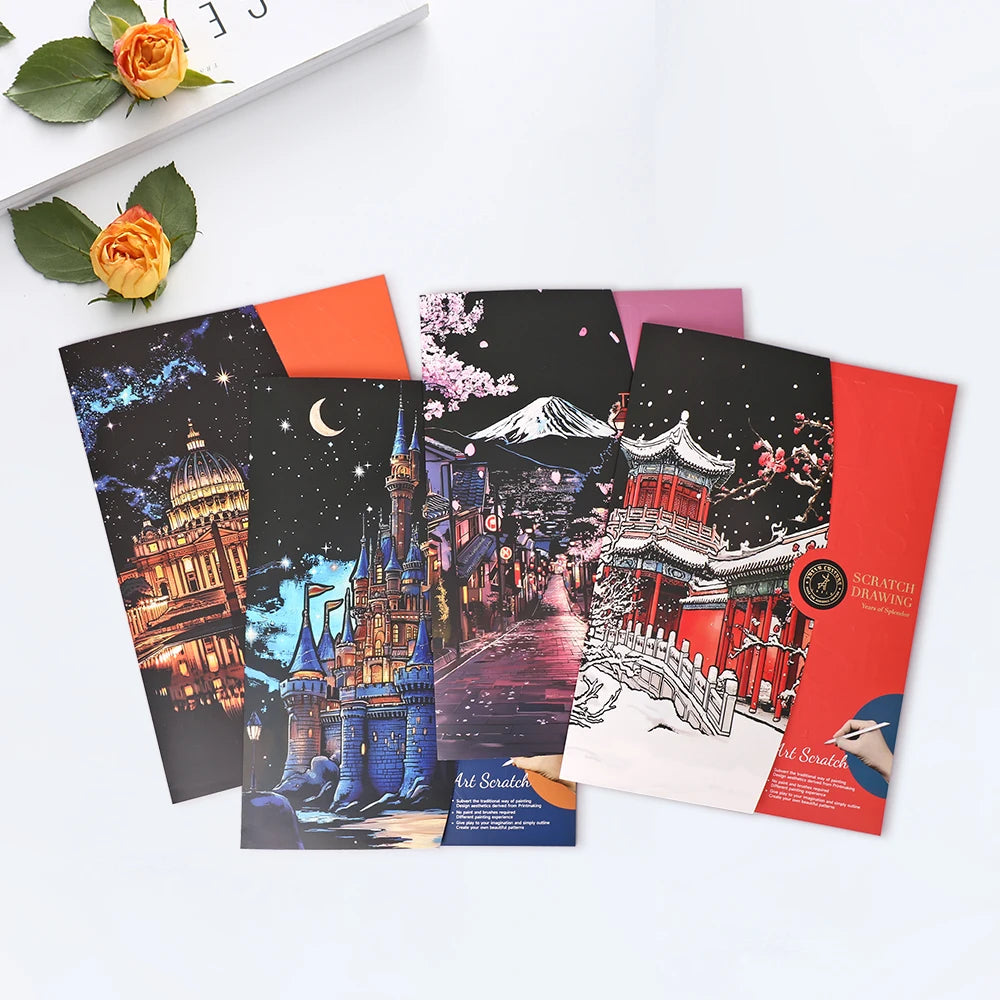 YUELU A3 Size Relief laser Scratch Drawing