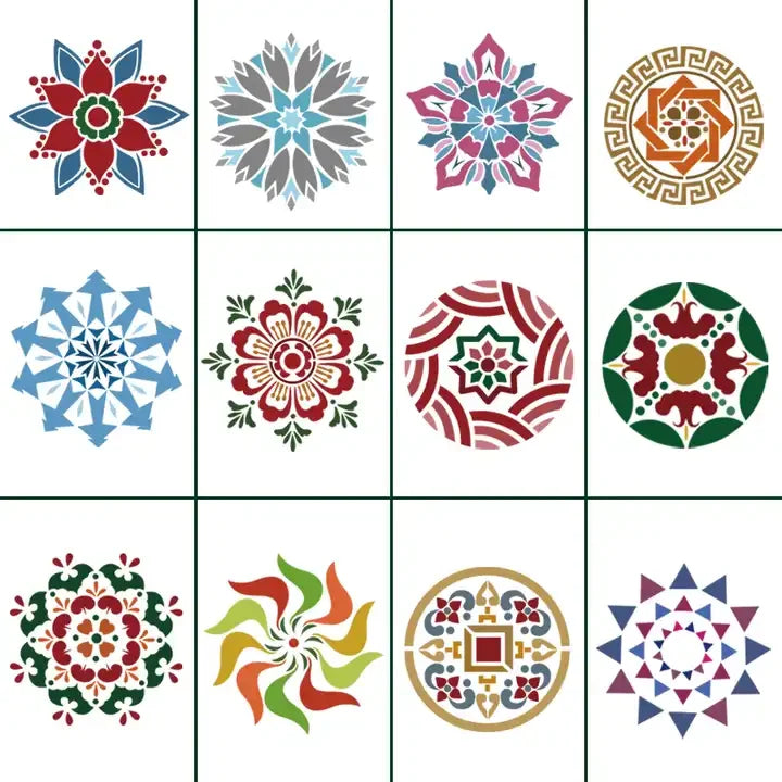 YUELU Laser Cut Stencil Mandala Painting Template 11*11cm OEM Custom Plastic Drawing Template