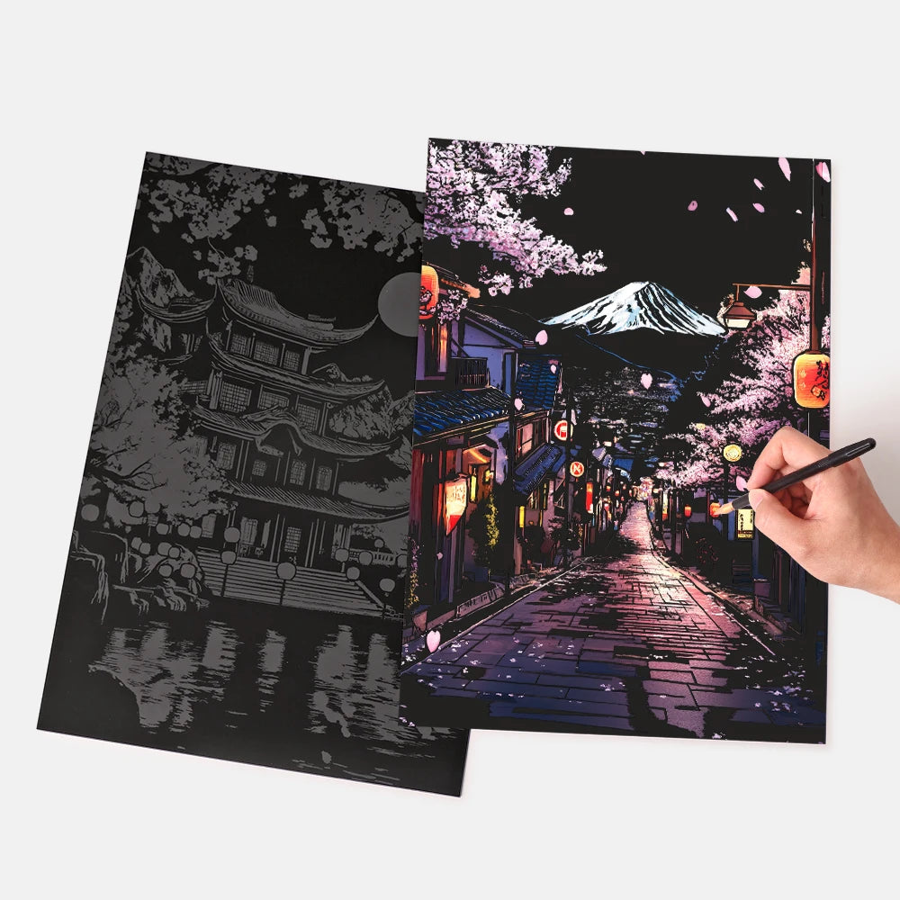 YUELU A3 Size Relief laser Scratch Drawing