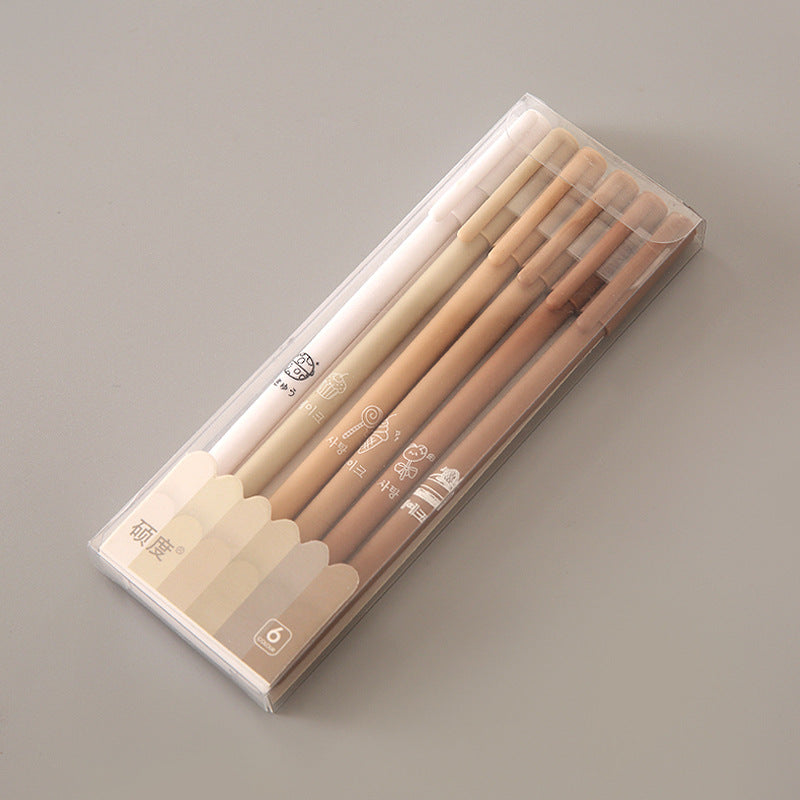 YUELU Morandi color neutral pen student stationery high value black pen brush special quick-drying water pen signature pen set