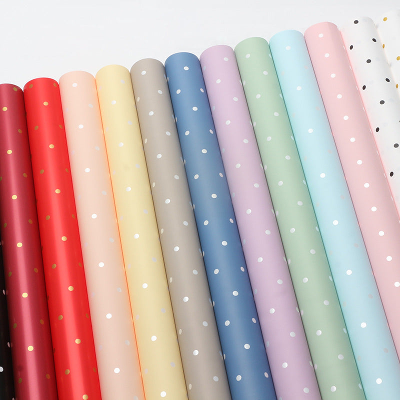 YUELU Small dot paper flower wrapping paper waterproof diy bouquet packaging gift flower shop fresh flower packaging material