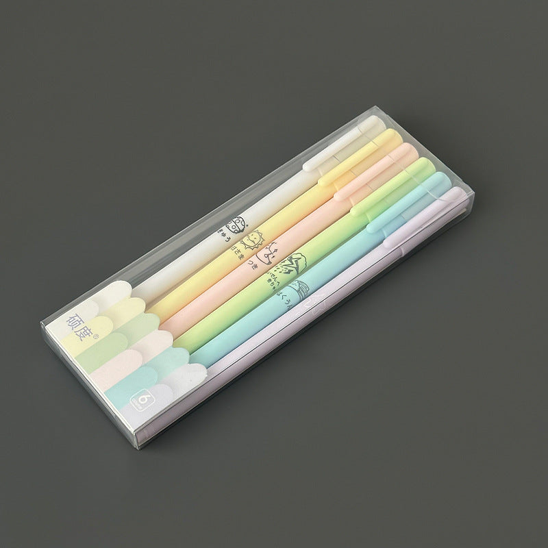 YUELU Morandi color neutral pen student stationery high value black pen brush special quick-drying water pen signature pen set