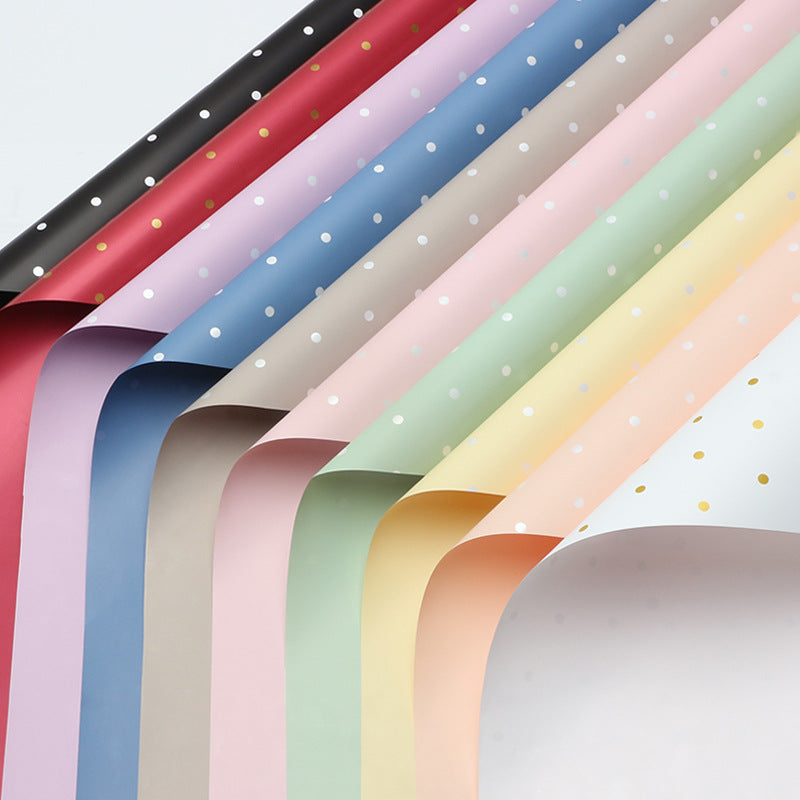 YUELU Small dot paper flower wrapping paper waterproof diy bouquet packaging gift flower shop fresh flower packaging material