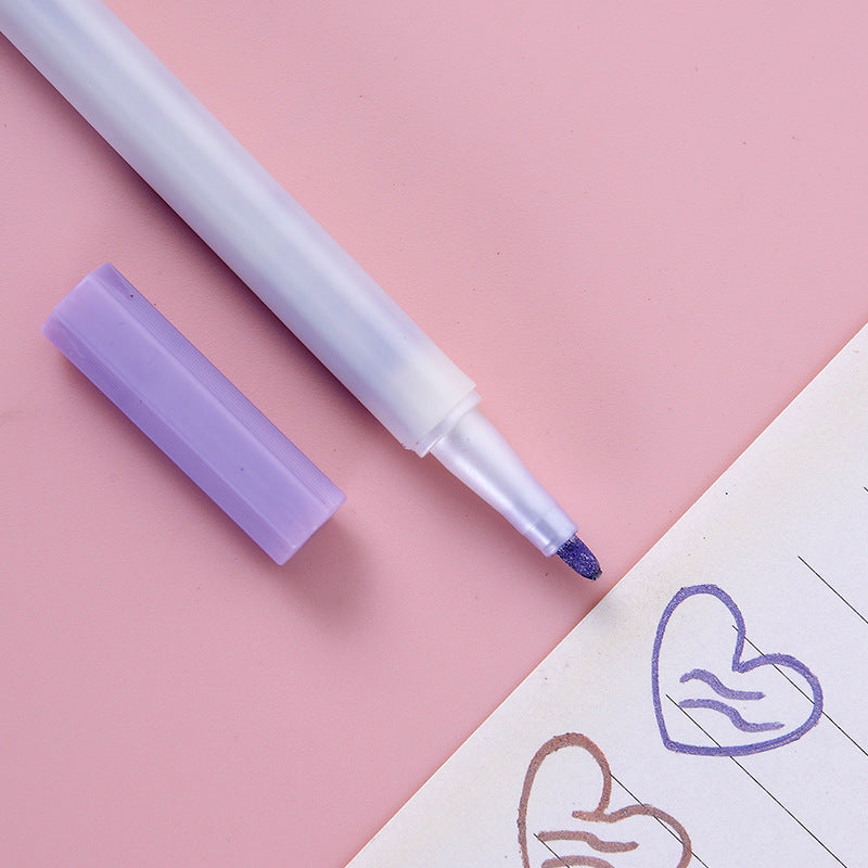 YUELU Metallic marker Water-based marker DIY handbook Color painting Black card pen 12-color graffiti pen