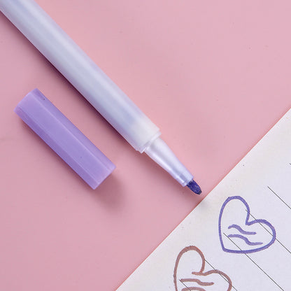 YUELU Metallic marker Water-based marker DIY handbook Color painting Black card pen 12-color graffiti pen