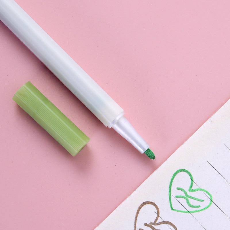 YUELU Metallic marker Water-based marker DIY handbook Color painting Black card pen 12-color graffiti pen