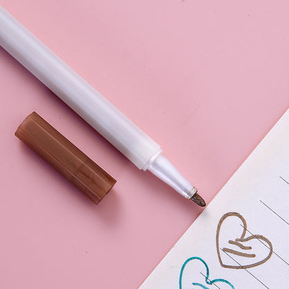 YUELU Metallic marker Water-based marker DIY handbook Color painting Black card pen 12-color graffiti pen