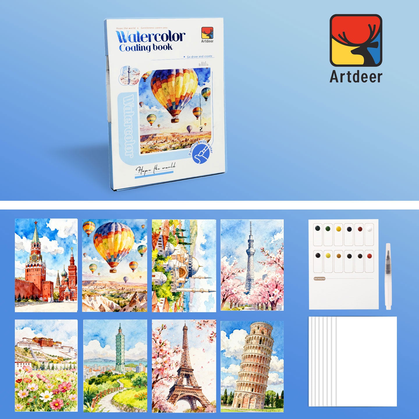 Artdeer Watercolor Painting Set Complete painting set