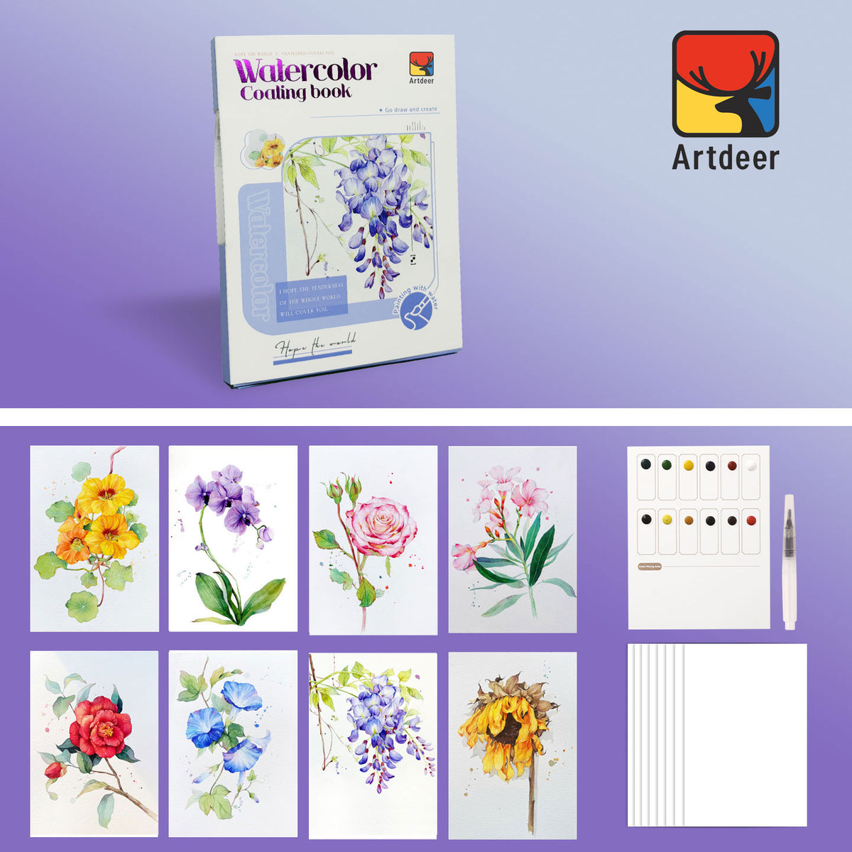 Artdeer Watercolor Painting Set Complete painting set