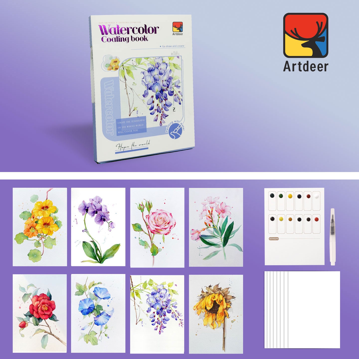 Artdeer Watercolor Painting Set Complete painting set
