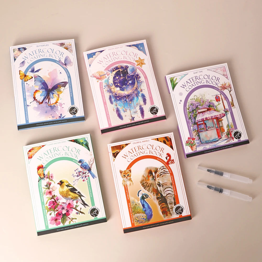 YUELU Trifold Watercolor Set Coloring books for adults