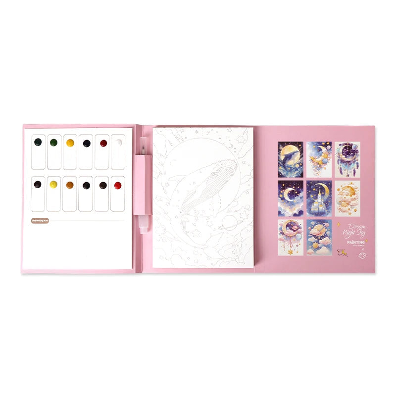 YUELU Trifold Watercolor Set Coloring books for adults