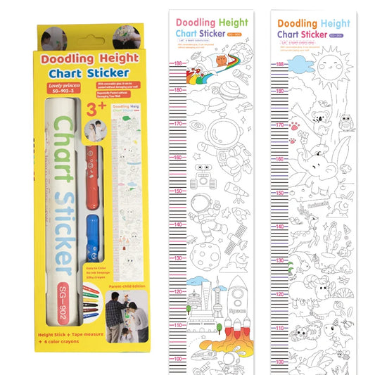 Children Height Chart Re-stick Drawing Painting Paper Roll 175cm Sticky Wall Coloring Poster Roll For Kids Toddlers