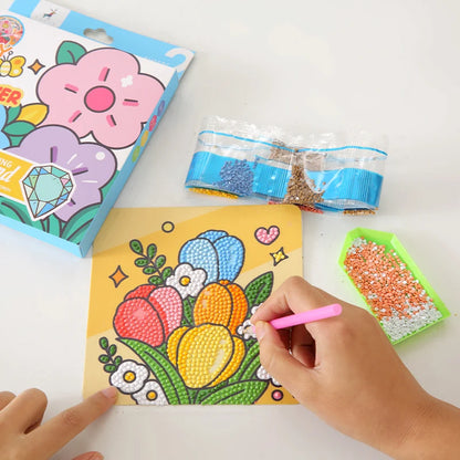 Children's DIY 5D Diamond Painting Kits Cartoon Puzzle Diamond Stickers Girls Fun Gift Box Kid's Educational Toys