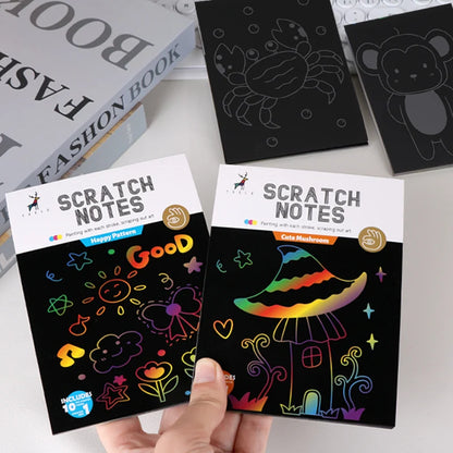 Wholesale Cheap Stationery DIY Scratch Notebook 10sheets Rainbow Scratch Paper Art Set For Kids