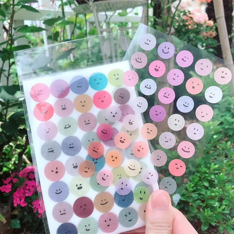 School student DIY diary planner craft photos card stickers Smiley Stationery Sticker Cup Sticker