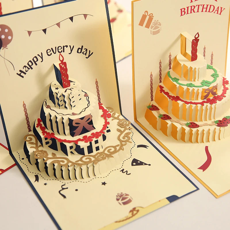 Pop Up Card Luxury Greeting Card 3D Three-Dimensional Gift Handmade Birthday Party Laser Cut Invitation Card