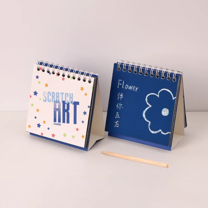 YUELU Color Scratch Ink Kid's Scratch Art Paper DIY Drawing Coloring Book Vertical Scratch Notebook