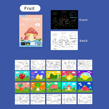 Eco Friendly A4 10pcs Size Scratch Cards Children Educational Toys Magic Rainbow DIY Scratch Art Paper For Kids