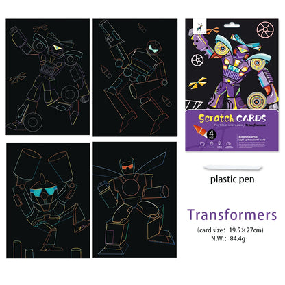Stock 10 Designs Scratch Art Paper