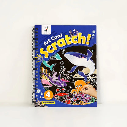 YUELU Wholesale Customized Creative Children's Puzzle Scratch Painting Cartoon Cute Children DIY Rainbow Scratch Paper Book Set