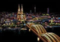 A3 DIY Art Craft City Night Painting