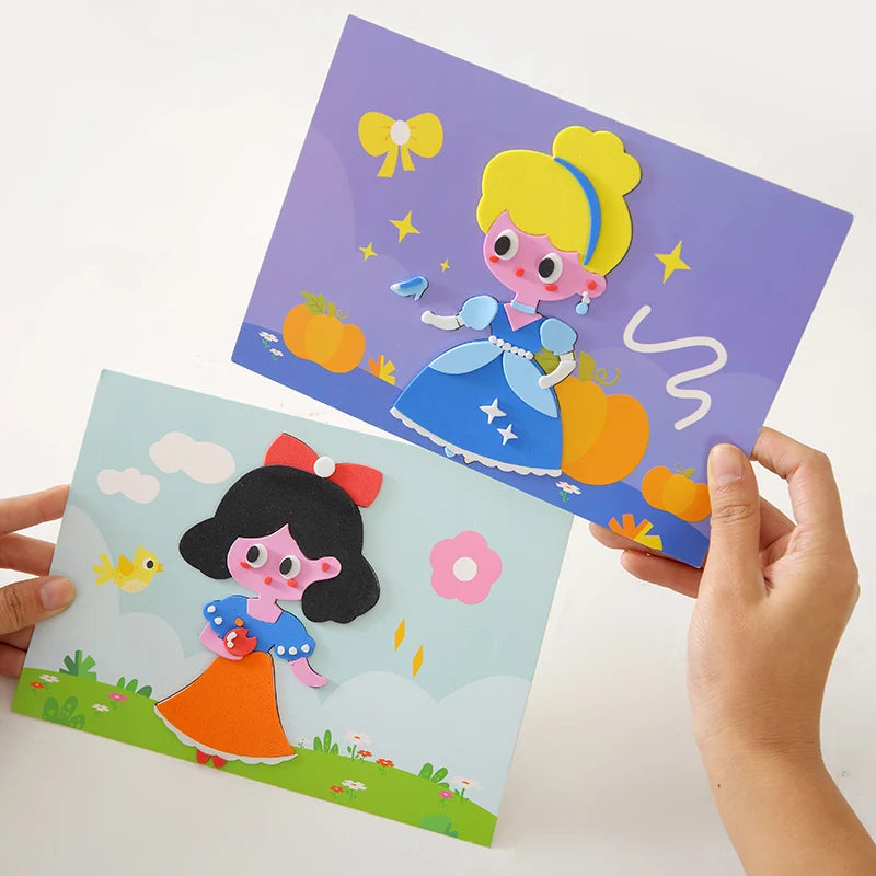 Children's EVA Handmade Stickers Wholesale 3D Puzzle Stickers Cartoon Art Kits Soft Foam Sticker Toy For Kids